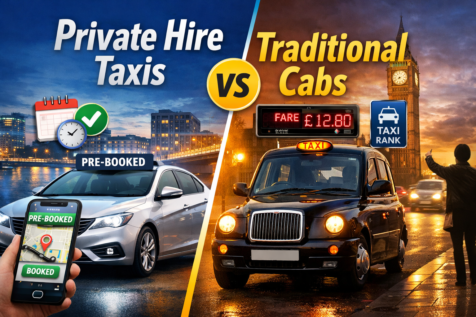 Private Hire Taxis vs Traditional Cabs: Key Differences Explained